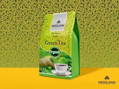 Green Tea arifin branding coffeepouch graphic design greentea illustration label packaging design pouchbag pouchpackaging tanvir teapouch