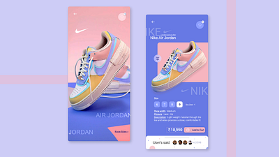 Product view screen adobexd air branding ecommerce figma jordan landingpage minimal nike nikeredesign pink productdesign ui uidesign web