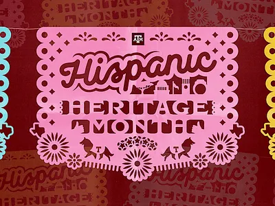 Hispanic Heritage Month for @TAMU aggies college station design hispanic heritage icon illustration papel picado social media tamu texas texas aggies texas am