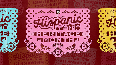 Hispanic Heritage Month for @TAMU aggies college station design hispanic heritage icon illustration papel picado social media tamu texas texas aggies texas am