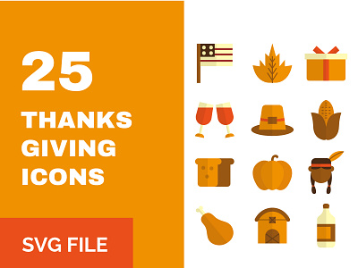 Thanks Giving Icons Pack app branding design graphic design icon icondesign iconpack icons illustration logo thanksgiving ui vector web