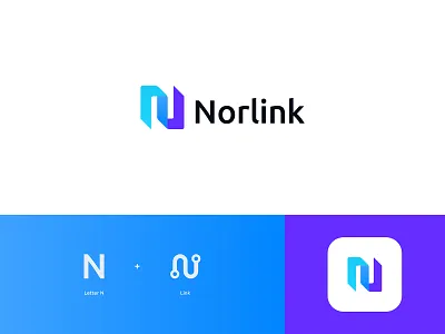 Norlink Logo Design: Letter N + Link app logo branding collaboration connection connection logo letter n link link logo logo logo design meeting modern logo network network logo office saas software software logo team teamwork