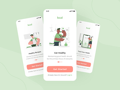 Nutrition App Onboarding Screens diet food app get started healthy minimal nutrition app onboarding screens onboarding ui recipe app salmanwap ui design