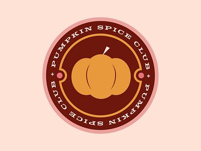 Pumpkin Spice Club Badge autumn badge brown fall halloween illustration leaves logo orange pumpkin pumpkin spice squash vegetable