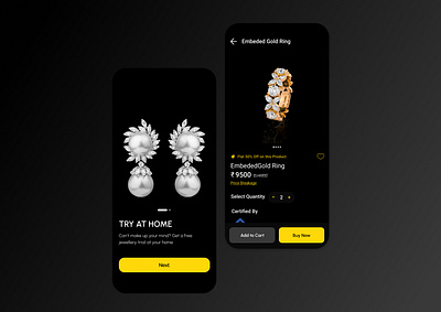 Jewellery App black graphic design ui