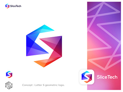 Geometric Letter S logo app logo brand brand design branding colorful commercial creative design geometric logo graphic design icon it logo letter letter s logo logo design logotype s logo simple technology