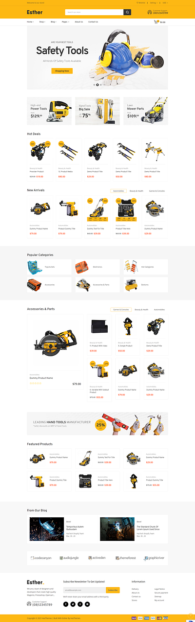 Esther - Tools Store Shopify Theme accessories shop shopify theme auto car shopify theme auto parts theme shopify theme toolkit shopify theme tools shopify theme tools store shopify theme