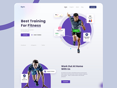 Gym landing page bodybuilding coach design fitness gym health homepage landing page lifestayle training ui ui design ux ux design web website weightloss workout yoga