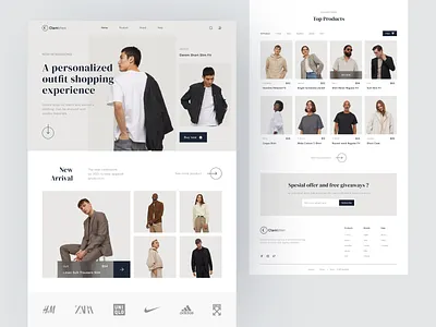 Clambhen - Marketplace Landing Page design fashion landing page marketplace ui uiux webdesign websitedesign
