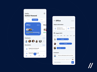 Construction App app b2b design figma management management platform mobile mvp productivity purrweb react native startup task manager time traking ui uiux ux uxui work working tool