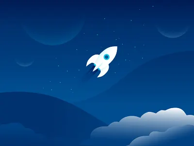 Rocket branding design digital art graphic design icon illustration rocket rocket ship space space ship spaceship stars universe vector