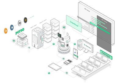 Block Chain Design 2.5d block chain design illustration ui