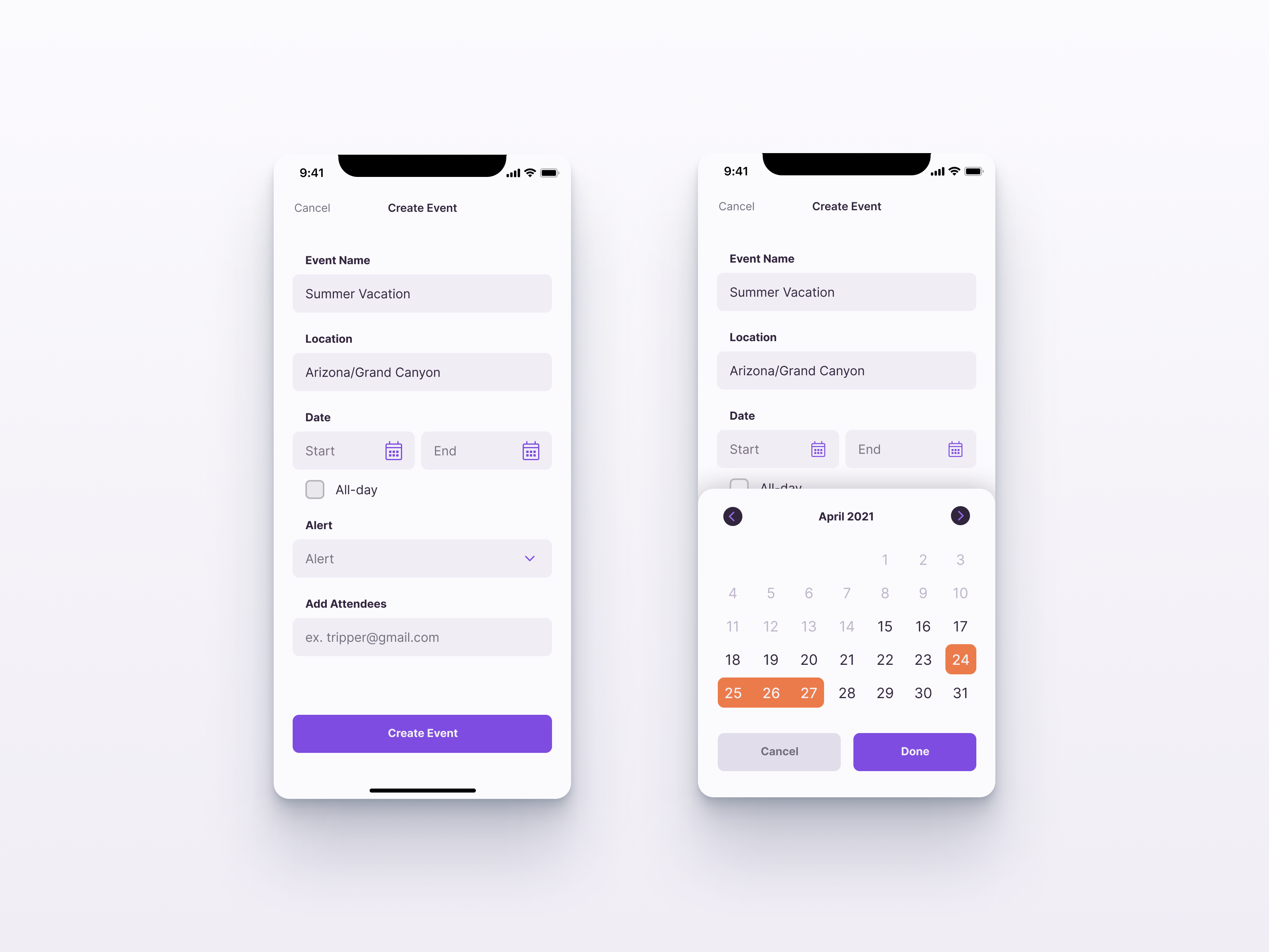 Example of Event Creation