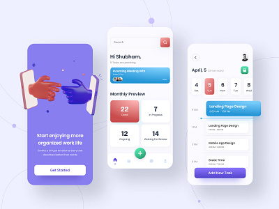 Task Manager Mobile App | UI Design Concept V2.0 3d android app app design design illustration app ios app management task manager task manager app ui uidesign user experience user interface ux design