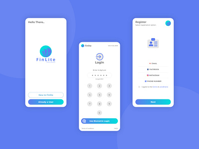 Banking App app design app ui biometric branding design icon illustration login mobile app mobile app design numeric otp pincode register signin signup splash ui ui ux