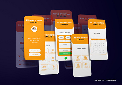 Construction App UI Design adobe xd app ui construction app ui uiux