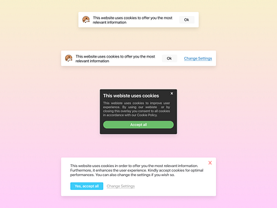 Cookies Overlay concept cookies dailyuichallenge design illustration overlay policy popup privacy settings ui ux vector