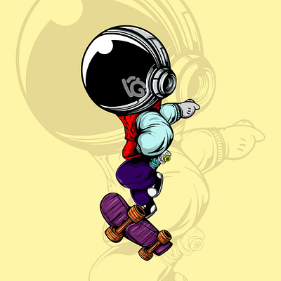 lets dance art astronaut character design doodle graffiti illustration vector