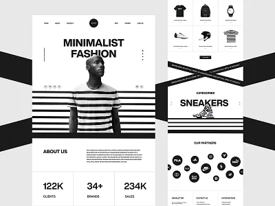 Mstore website design accessories black card clean creative dark design ecommerce fashion hero interface layout minimal products store typography ui ui design ux web