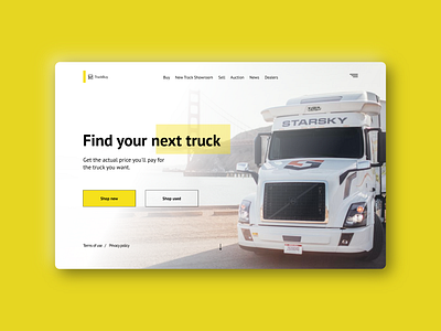 Truck UI design mainpage truck ui ux vehicle web