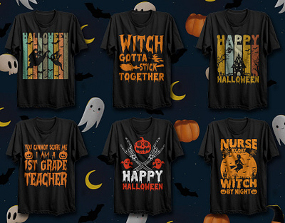 Halloween T-shirt Design Bundle boo gost halloween halloween t shirt design pumkin t shirt t shirt design