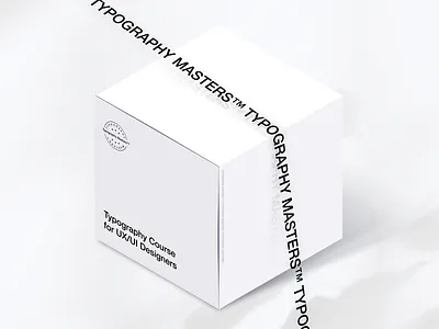 Typography Masters™ Box box branding clean design figma illustration isometric typography ui