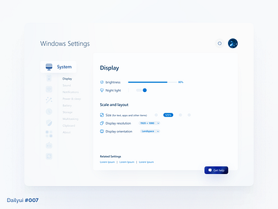 Windows Settings 007 daily ui daily ui 007 dailyui design desktop mil milad farahmand settings ui ui design ux windows windows 10 windows 11