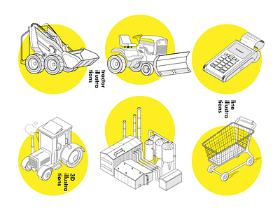 Line illustrations car icon illustration line tractor truck