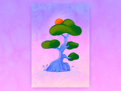 Happy Place art artwork character color concept design dream dribbble fantasy graphic graphic design illustration illustrator nature painting pleasing poster procreate texture tree