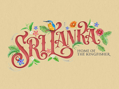 Sri Lanka – Home of the Kingfisher brand designer custom type hand drawn handlettering handmade art homage illustration illustrator kingfisher lettering lettering artist serif lettering serif type sri lanka typography vintage design