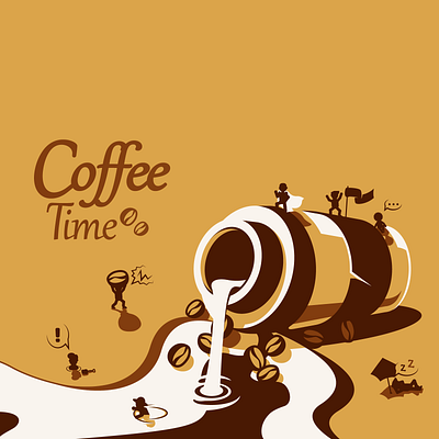 Coffee beach art coffee illustration illustration art illustrator vector