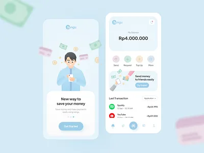 E-Wallet App app branding design ewallet figma illustration logo ui ux vector