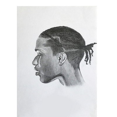 Black man. Portrait. african artwork asap rocky black man drawing face hairstile illustration people portrait rapper simple pencil sketch