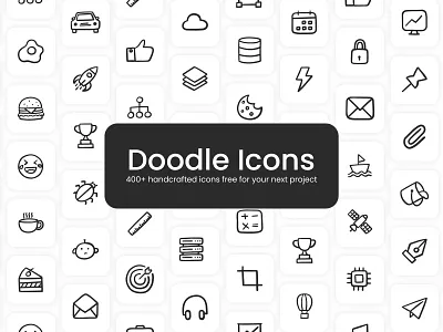 Freebie: Doodle icons design doodle hand drawn hand drawn icons icon icon design icon designer icon pack icon set icon sets iconography icons illustration logo mobile icons ui ux vector vector icons web icons