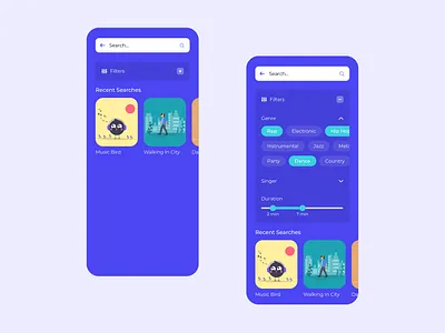 Music App Search Filters app design filters graphic design music app search design search filters search results ui user interface ux