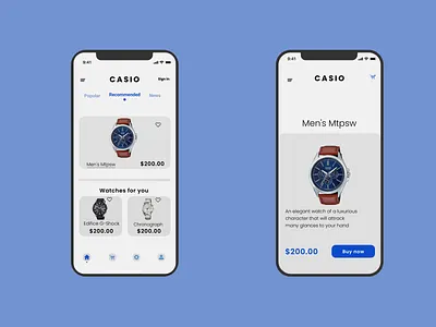 Casio-Online Shop app design mobile online shop ui ux