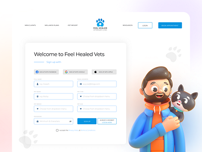 Project 1: Light/Dark Mode Desktop Vet Sign Up app branding design icon illustration logo sign in sign up typography ui ux vector vet vets