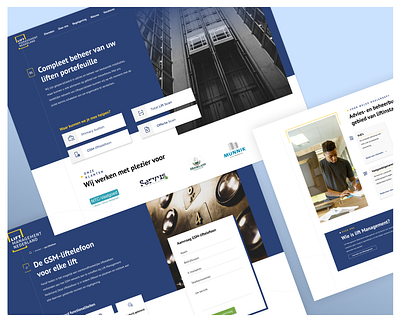 Lift Management Nederland - redesign 2d blue branding clean concept creative design desktop figma flat graphic design minimal portfolio ui ux ux designer web webdesign website