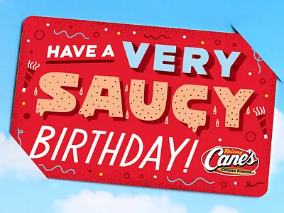 Cane's Birthday Gift Card birthday birthday design card design corporate creative gift card gift card gift card design lettering sauce