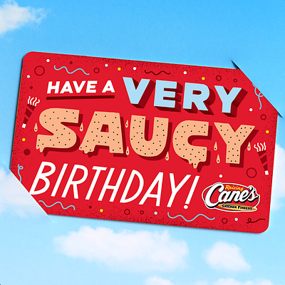 Cane's Birthday Gift Card birthday birthday design card design corporate creative gift card gift card gift card design lettering sauce