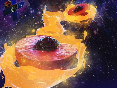 Double Peach Galaxy 3d 3d model adobe dimension beer beer art branding design galaxy illustration intersteller label logo model outer package design peach photoshop planet space vector