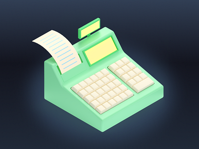 Cash Register Icon - Shopicons 3D 3d cash ecommerce icons register retail shopping store