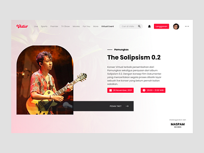 Virtual Concert - Vidio branding concert design indonesia music pamungkas product prototype ui ui design uiux ux vidio vidio.com virtual virtualconcert virtualevent