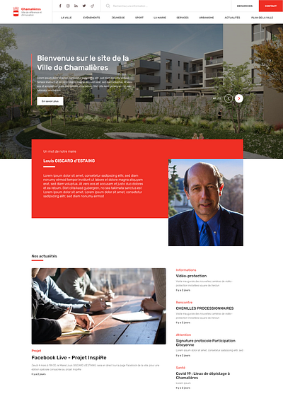 Website - Ville de Chamalières (Non retenu) flat style landing page ux