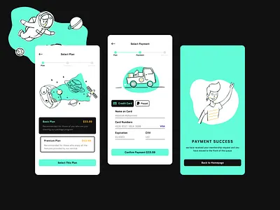 Credit Card Checkout - UI Daily 02 animation checkout credit card checkout flat graphic design identity illus illustration motion graphics successful ui uidaily ux