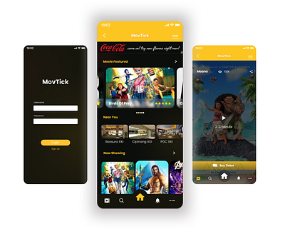 App Booking Cinema Ticket app appmusic app futureui appticket graphic design mobileui ui uimobile uiux ux