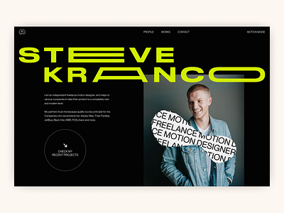 Steve Kranco — Portfolio Website 2020 trends 2021 trends branding concept creative design logo new design portfolio portfolio website stretch stretched font ui ui elements uidesign ux web web design website