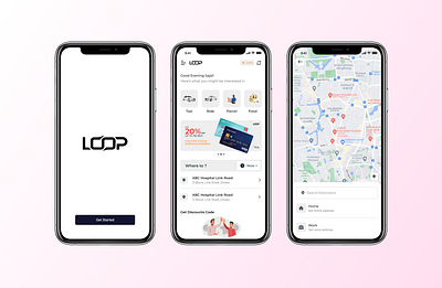 Ridesharing, package delivery, Food delivery App Design Concept 3d adobe photoshop adobexd animation app appdesign branding design figma food graphic design illustration logo motion graphics new ride ui uiux ux xd ui kit