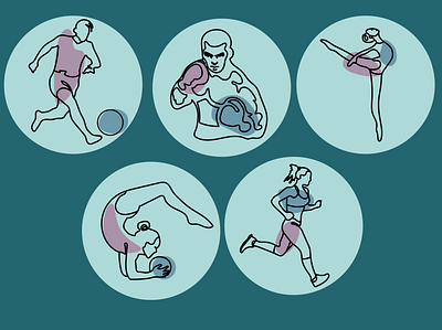 Sport Art line art branding design graphic design illustration logo vector
