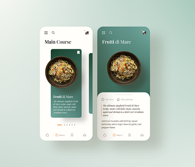 Italian Restaurant App Concept app design food food app green ui mobile mobile app restaurant app ui ui design